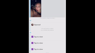 Écran Snapchat enregistrement blonde gorges profondes bite pipe