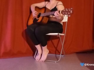 black clothes, guitar, legs, teen