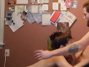Preview 6 of Hot amateur college girl gives blowjob and edges the tip of hard cock.