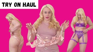 Lingerie calda prova su haul sexy bionda Michellexm