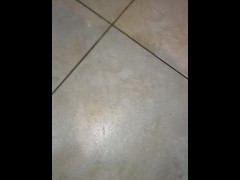 my milf friend was going to pee in nice bucket but she does it on the floor (ita amateur)