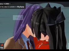 百合エロアニメ　凛と桜のいちゃいちゃレズ　キス音ASMR　イヤホン推奨 - Screenshot 1 of 16 - 2d
