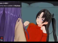 百合エロアニメ　凛と桜のいちゃいちゃレズ　キス音ASMR　イヤホン推奨 - Screenshot 3 of 16 - Hentai