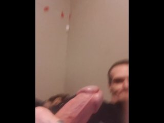 Me stroking my huge cock on cam