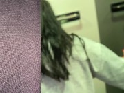 Preview 2 of Amateur couple fucks and sucks in a fitting room - We almost got caught