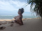 Preview 5 of Naked Girl walks on the shore of the Indian Ocean