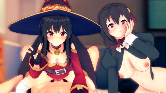 THREESOME WITH MEGUMIN AND YUNYUN 😍 KONOSUBA HENTAI