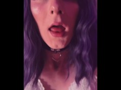 HD Up-Close Girl Cock and Cum Eating Cassie Moans Transgender