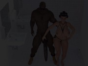 Preview 1 of Cheating Wife Fucked in public bathroom by Big Dick BlackMan - 3D Animation