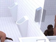 Preview 2 of Cheating Wife Fucked in public bathroom by Big Dick BlackMan - 3D Animation