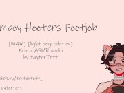 Preview 1 of Femboy Hooters Footjob || [yaoi asmr] [m4m] Erotic ASMR Audio