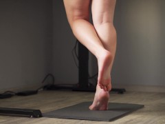 Spying On Teen Calves At Standing Desk