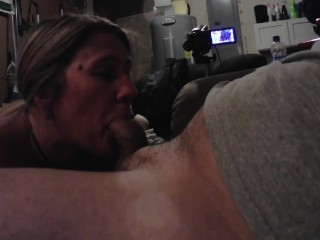 Cheating Wife Strips Sucks and Swallows Husbands best Friends Baby Batter