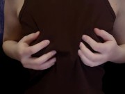 Preview 2 of JAPANESE MASSAGES HER Elastic TITS AND PLAYS WITH EXCITED NIPPLES ON WEBCAM