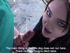 Парень много кончает на лицо девушки в заброшенном здании 9/16