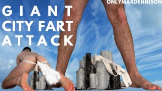 Macrophilia - Giant city fart attack