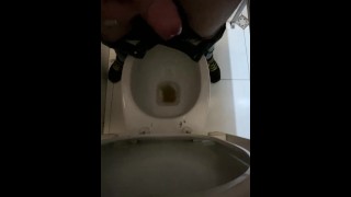 Flashing dick when pissing in toilet