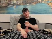 Preview 1 of Cute twink jerking off a fat cock