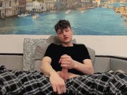 Preview 2 of Cute twink jerking off a fat cock