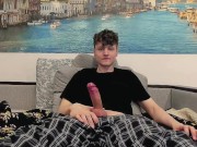 Preview 3 of Cute twink jerking off a fat cock