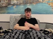 Preview 6 of Cute twink jerking off a fat cock