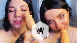 Viewpoint Of Blow Job Dildo With Fake Cum On Face And Ahegao Face