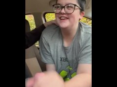 sucking my boyfriend off in the car