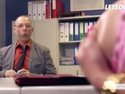 Preview 1 of Kinky MILF Manu Magnum Has Her Secretary Twat Ravaged By BBC Janitor - LETSDOEIT