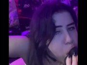 Preview 6 of Goth girl sucking black dildo like a slut