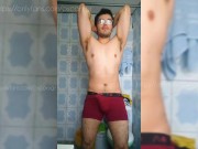Preview 5 of I sniff my sweaty boxers after the gym and end up masturbating very well