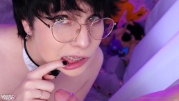 Gorgeous Femboy maid Milks their masters fat juicy cock