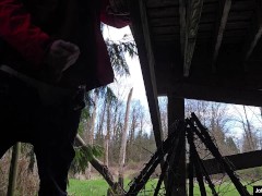 johnholmesjunior visits a vancouver park after work for risky solo show with massive shooting load