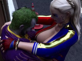 point of view, harley quinn, cartoon, big boobs