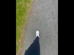 Canadian girl naughty trail walk public flashing nudity