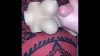 Fuck my toy and cum on its tits