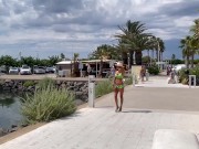 Preview 5 of Naked Monika Fox Walks Along The Pier Among The Yachts In One Hat And Shines With Big Boobs
