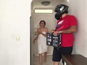 Preview 1 of Flaca pays for the courier service with sex.