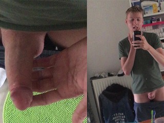 Young Twink Tasting his Cum in Front of the Mirror