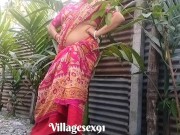 Preview 4 of Bengali Desi Bhabhi Outdoor Chudai Devar Ke Saath red Saree main (Official Video By villagesex91)
