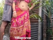 Preview 5 of Bengali Desi Bhabhi Outdoor Chudai Devar Ke Saath red Saree main (Official Video By villagesex91)