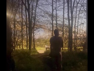 Naked as cars pass by