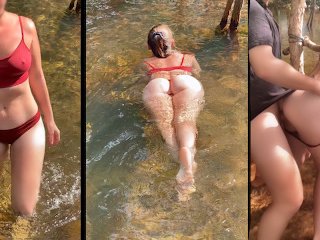 swimming, babe, outdoors, masturbation