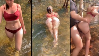Fucked Teen Stepsister While on Vacation at a Secret Swimming Spot