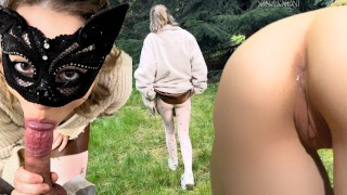 POV I Walk My Female Dog In The Forest BLOWJOB And Doggy Style In PUBLIC Under A Tree INTENSE FUCK Ninaxnoni