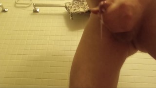 Rubbing it out before shower