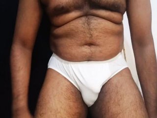 Bear daddy white brief and hot cumshot