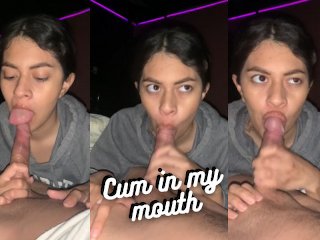 latina, mouth, cum, homemade