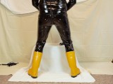 First try on new shiny pvc clothes
