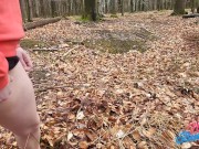 Preview 4 of Hot milf wildbunny couldn't wait to cum while hiking in nature forest, squirt close up in the water