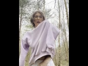 Preview 2 of Sexy,innocent, trans girl strips down in a forest